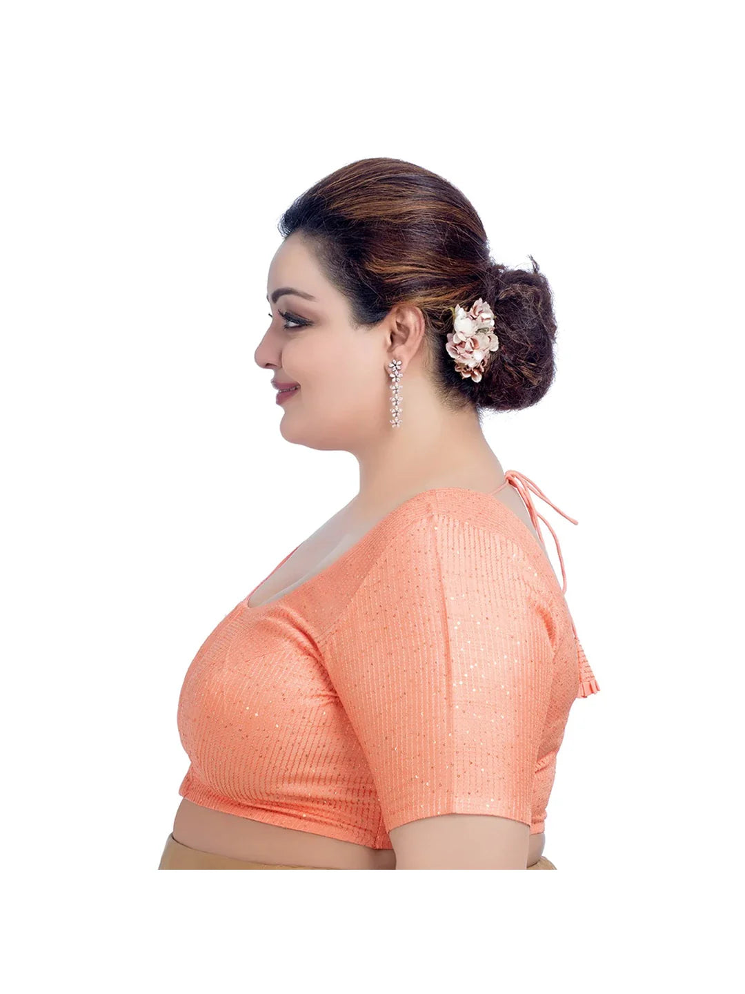 Glimmering Peach Sequin Elegance