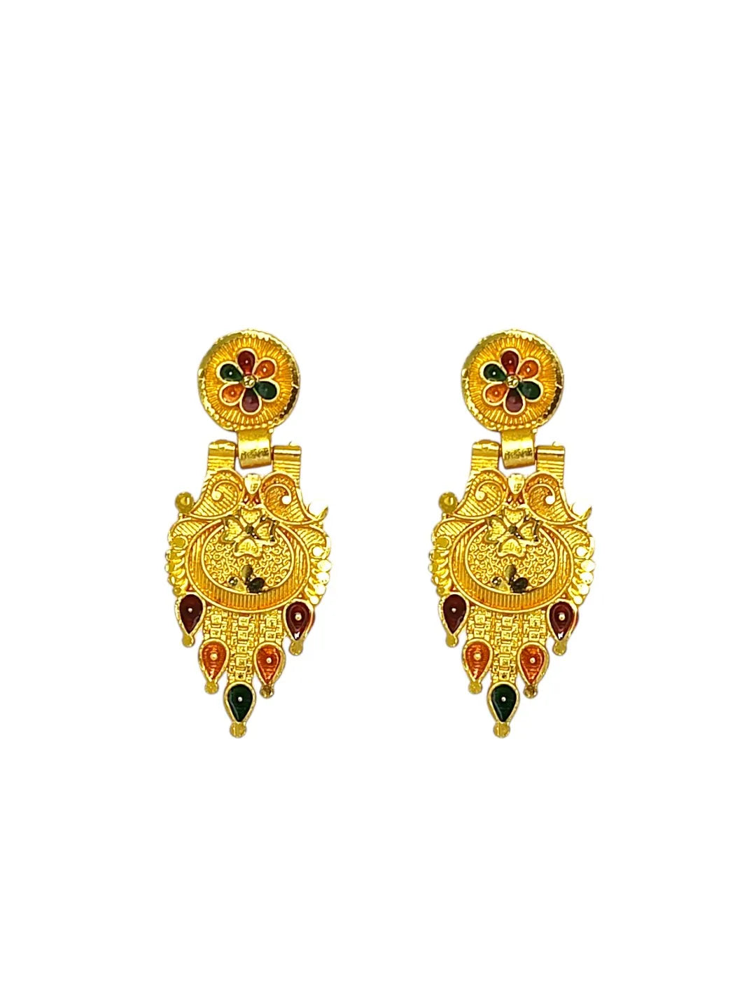 Gold-toned classic Black Beaded Multicoloured Accents