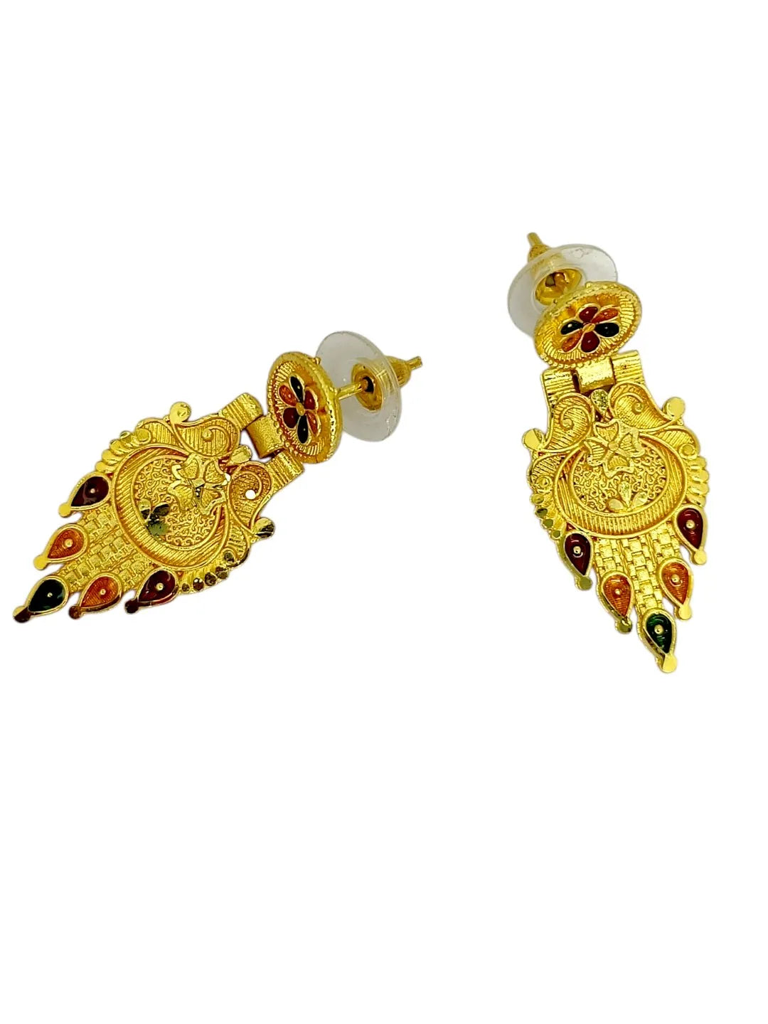Gold-toned classic Black Beaded Multicoloured Accents