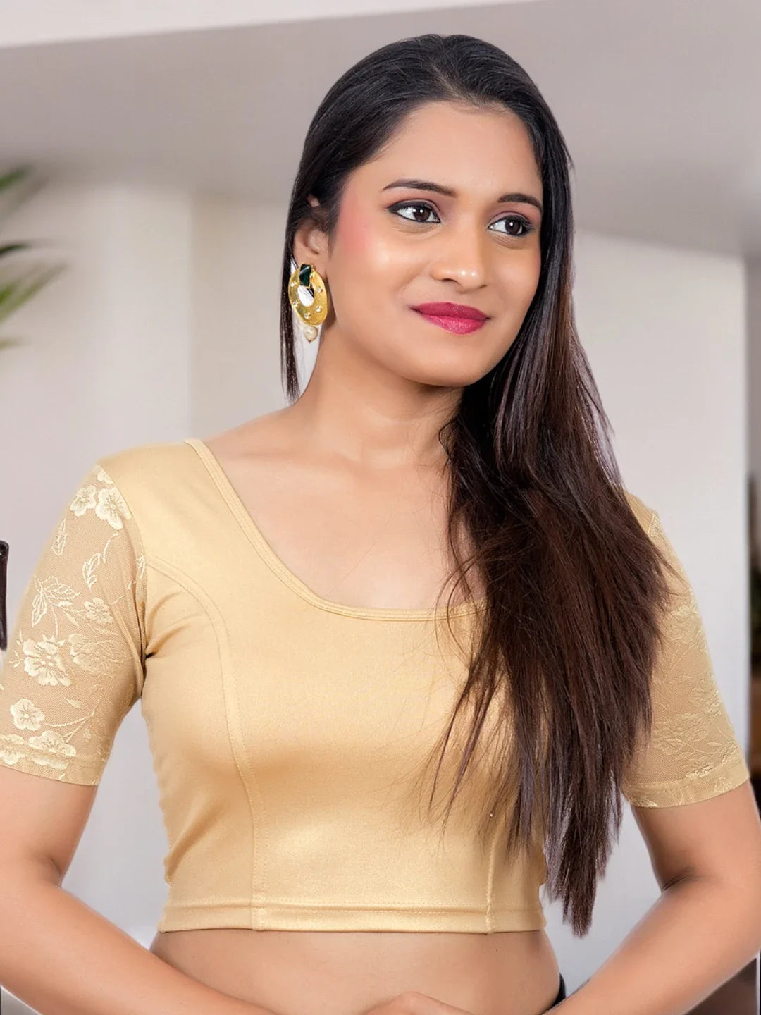 Radiant Gold Lycra Blouse
