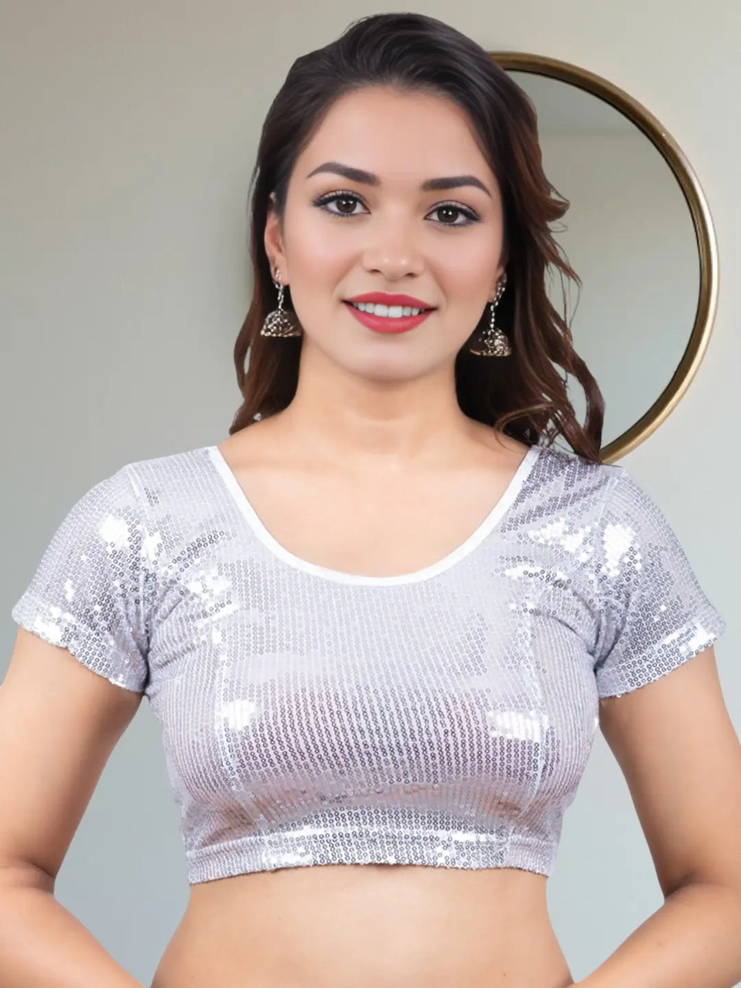 Silver Sparkle Sequin Lycra