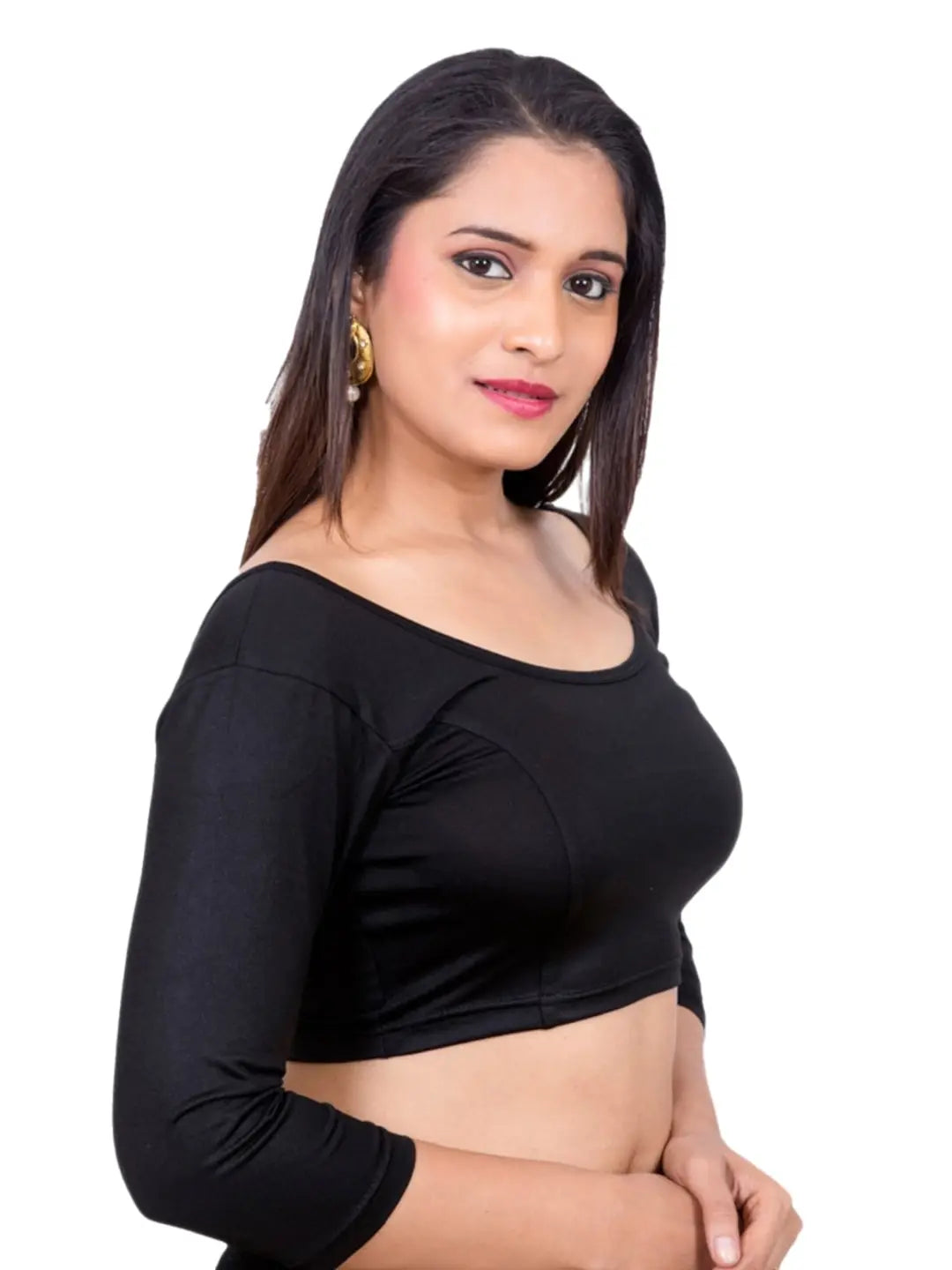Black Lycra Stretchable Blouse