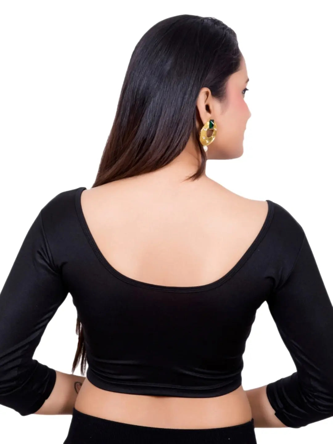Black Lycra Stretchable Blouse