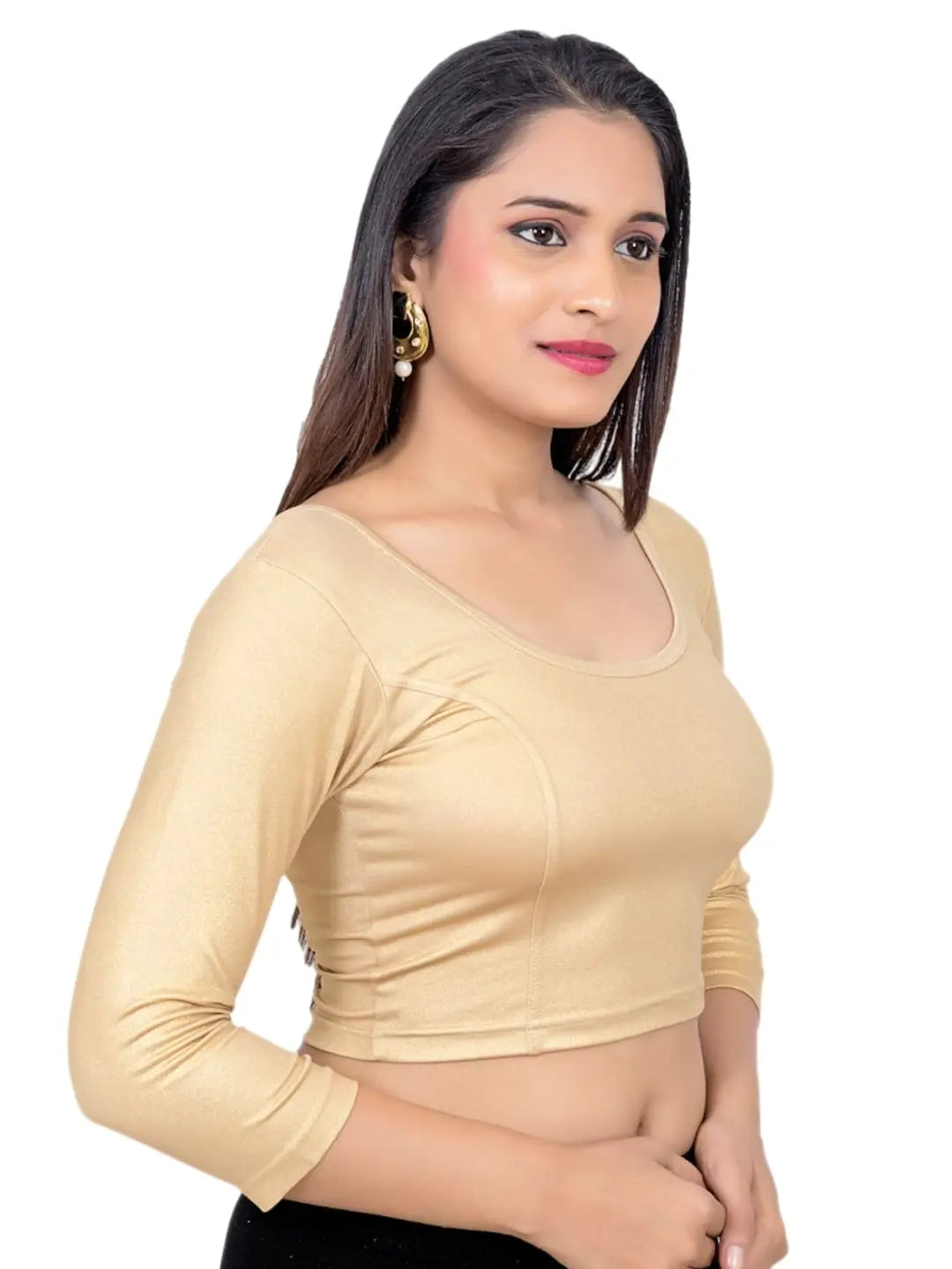 Gold Lycra Stretchable Blouse