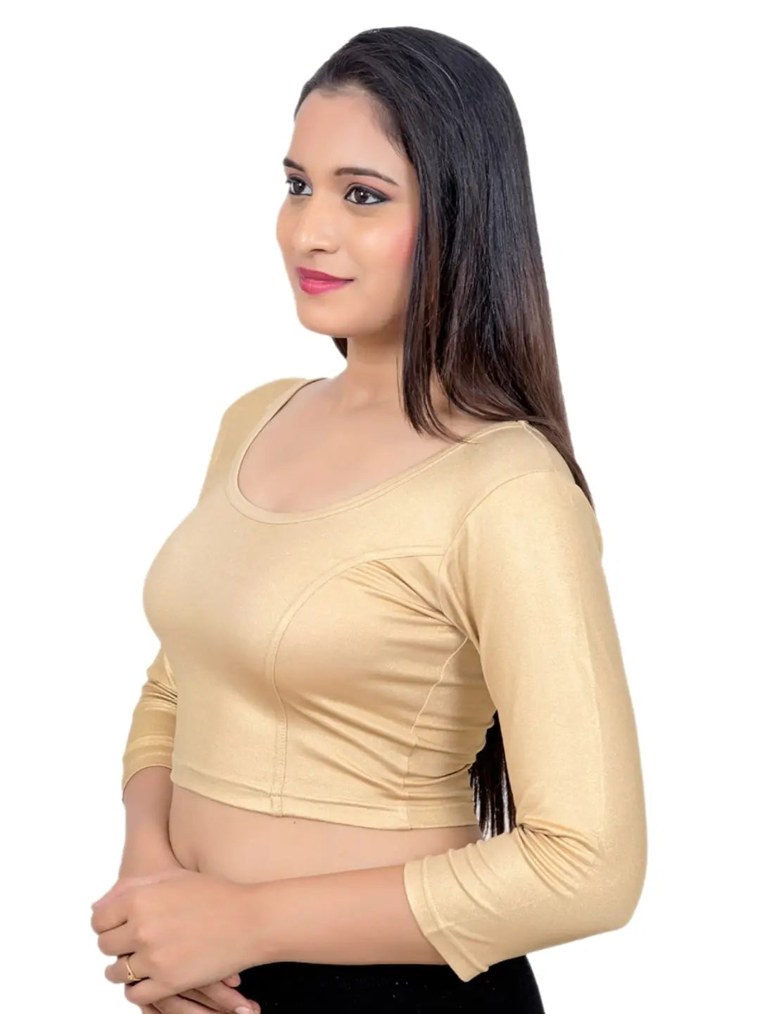 Gold Lycra Stretchable Blouse
