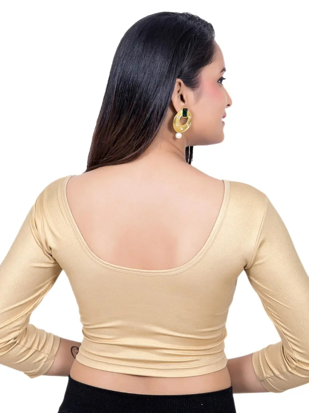 Gold Lycra Stretchable Blouse