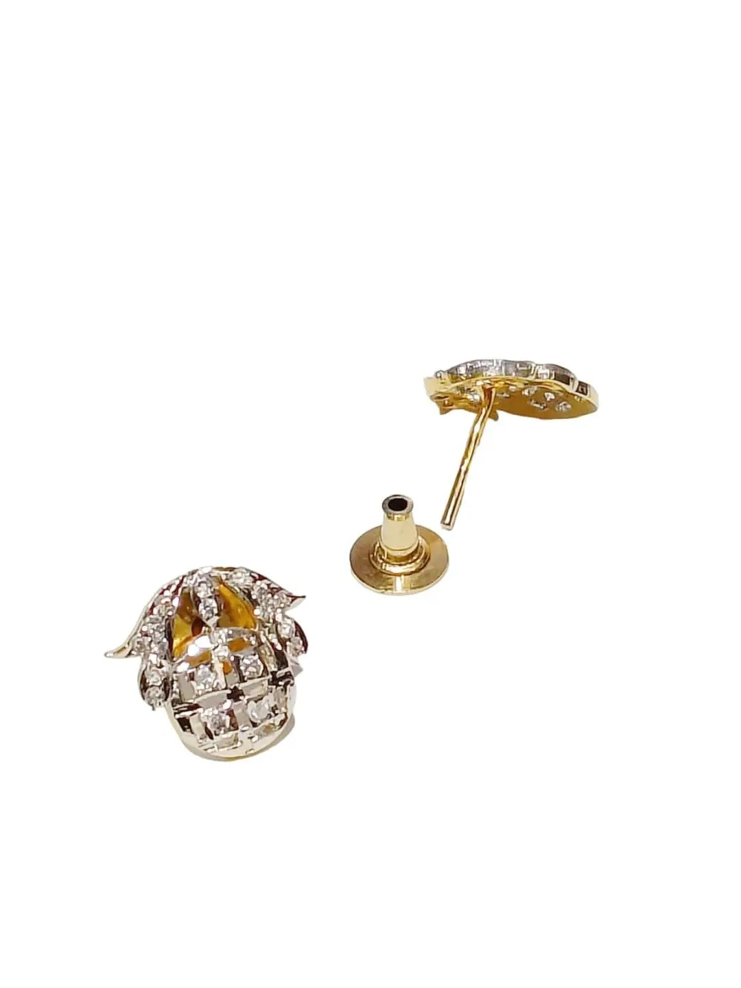 Circular American Diamond Pendant With Earrings