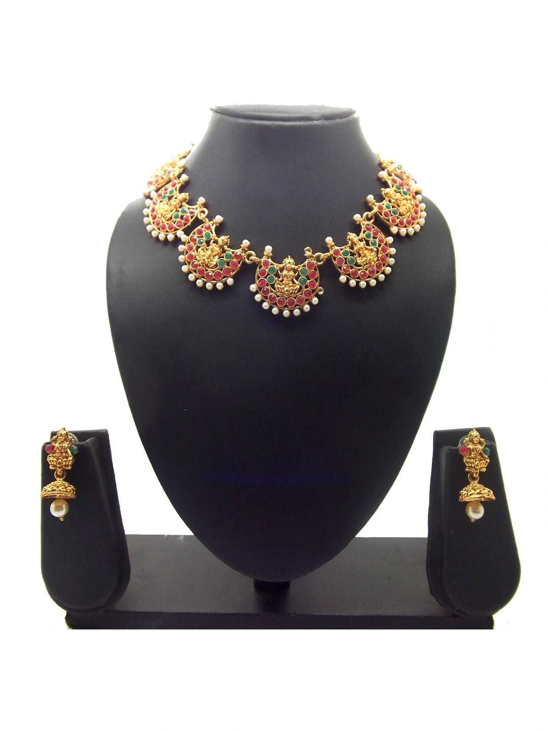 Gold Plated Temple Jewellery Set
