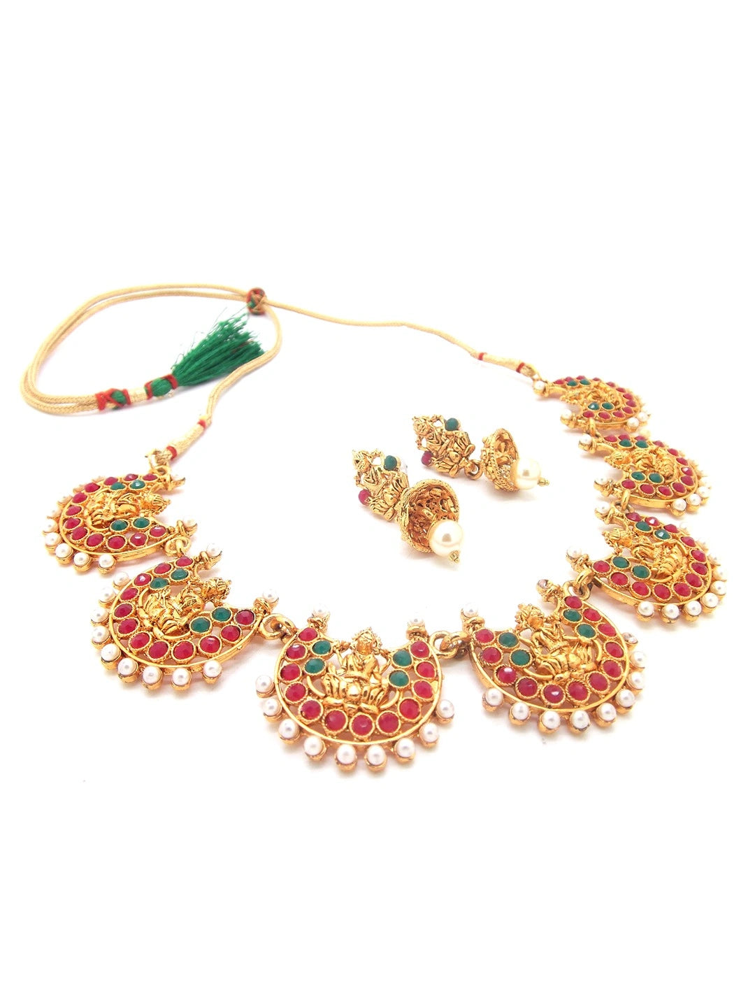 Gold Plated Temple Jewellery Set