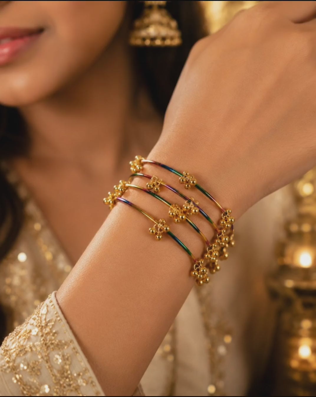 Multicolor Set Of 4 Kashmiri Bangles